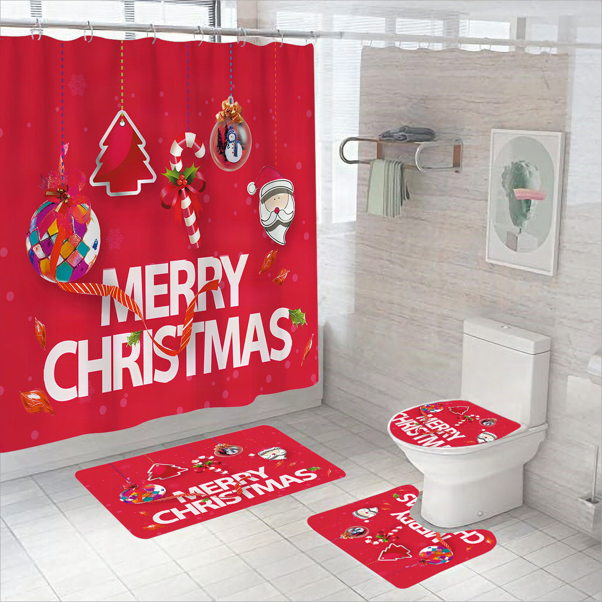 Set de baño temático navideño