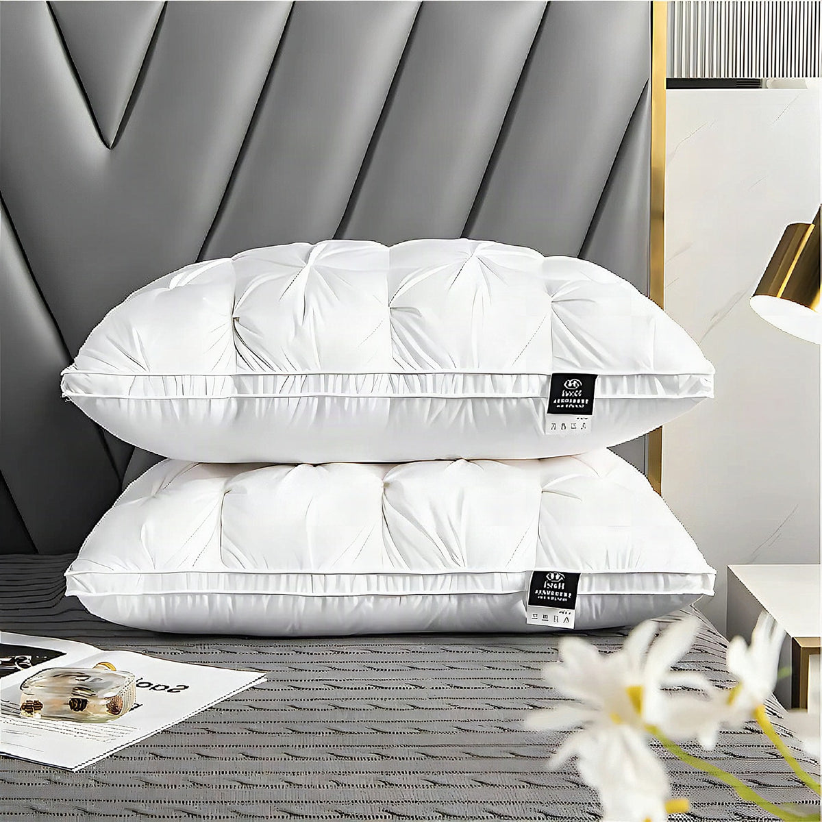 Almohada de plumas de lujo para un descanso reparador