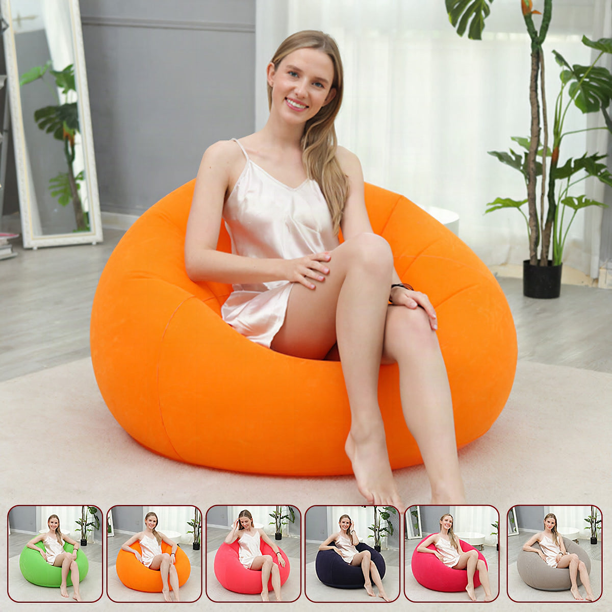 Tumbona hinchable relax con reposapiés para mujer