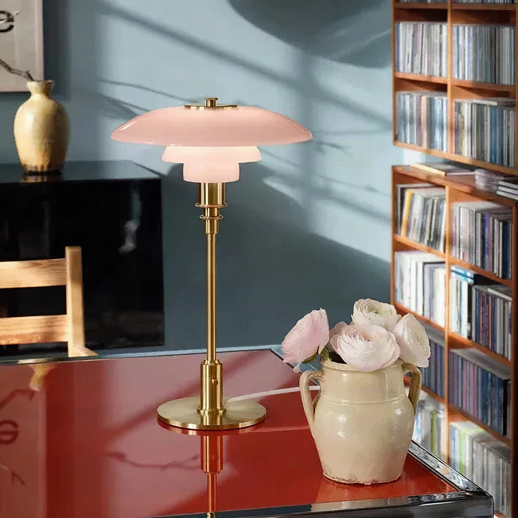 Lámpara de mesita de noche rosa vintage