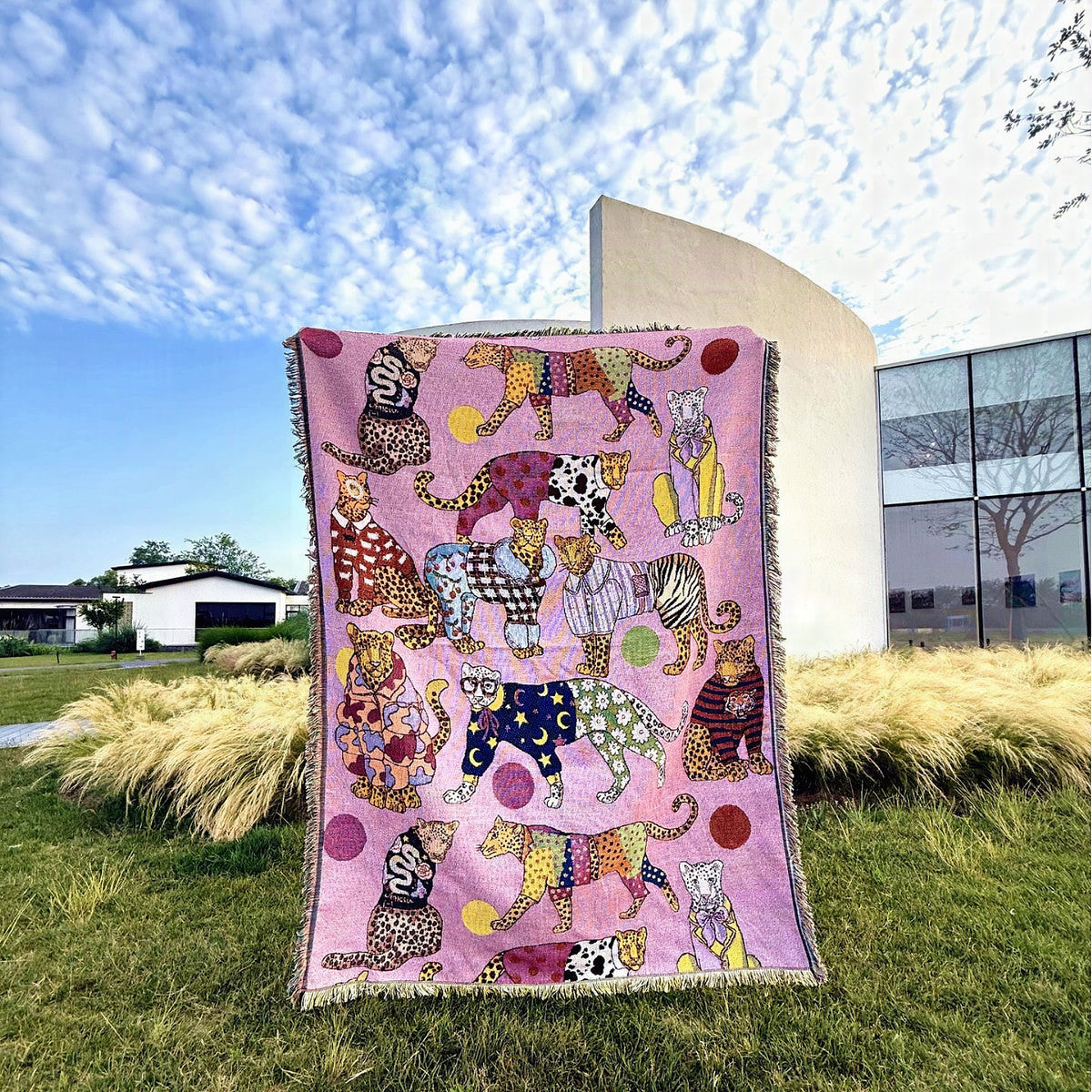 Manta decorativa con estampado de animales