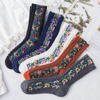Calcetines vintage con bordado floral (5 pares)