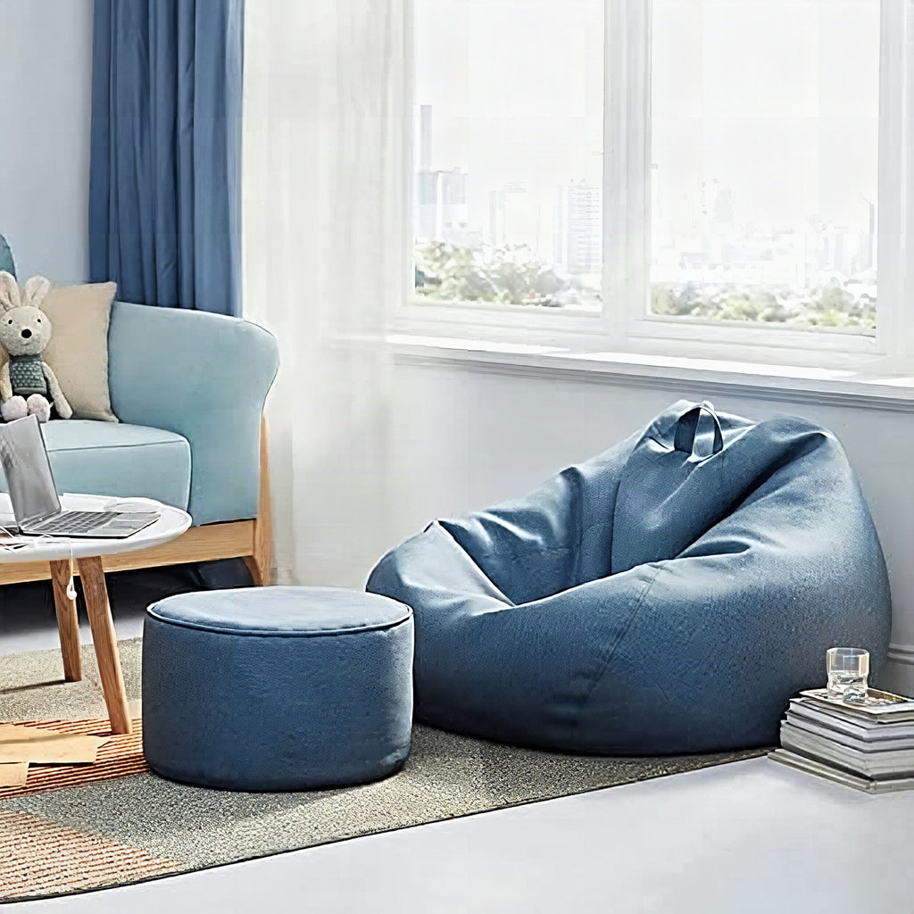 Funda de puf de lino de lujo – asiento ergonómico y elegante