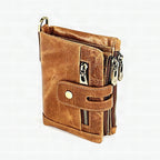 Cartera retro de piel con cremallera