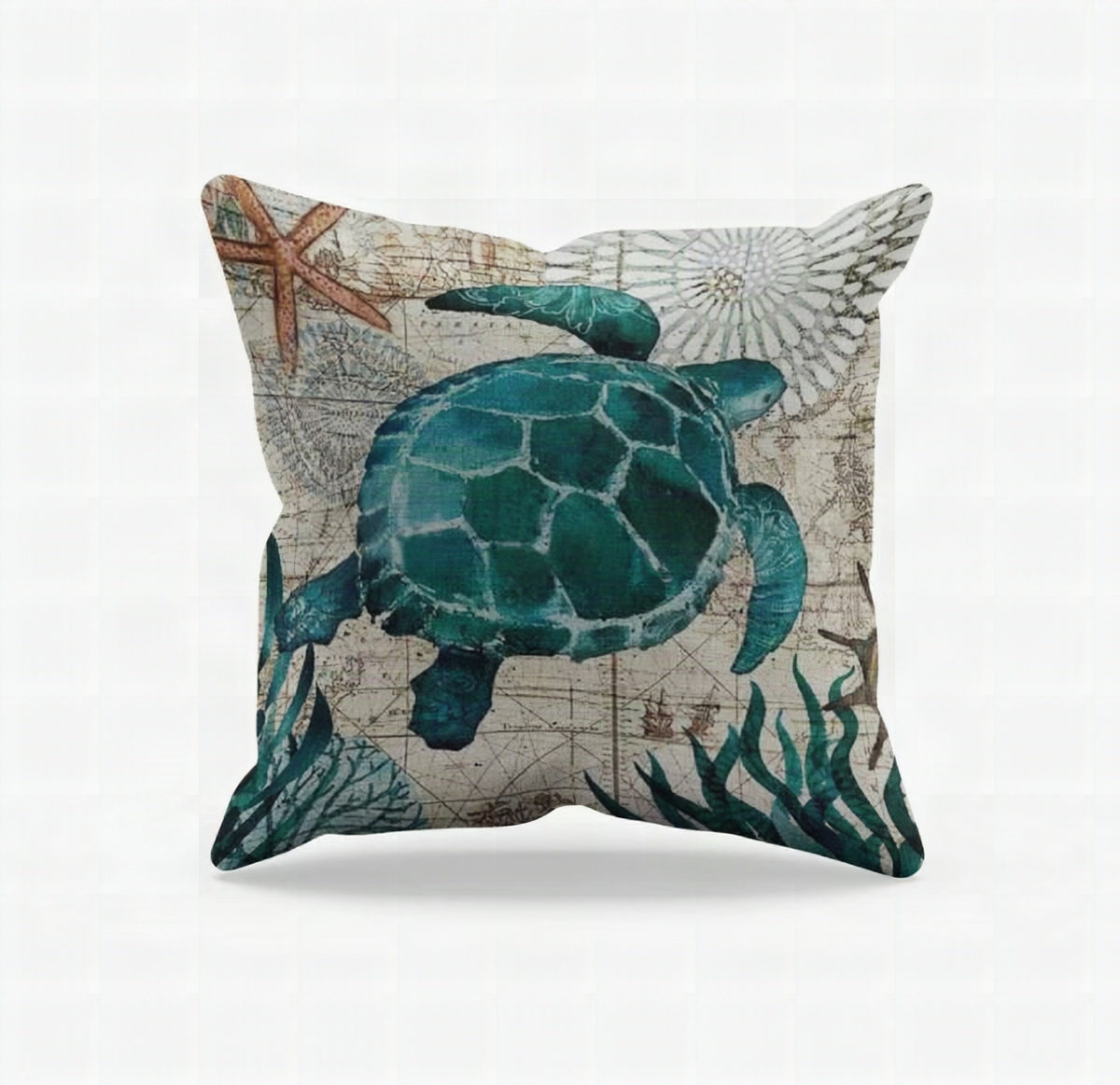 Funda de cojín con motivos marinos para decoración