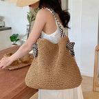 Bolso con asas a rayas
