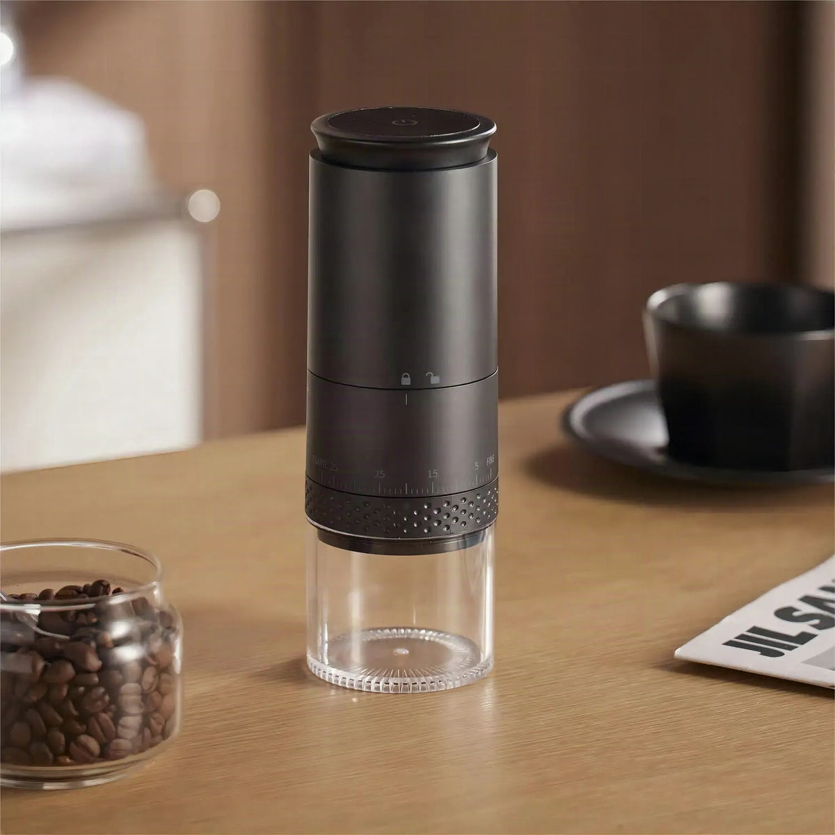 Molinillo de café eléctrico recargable USB-C de 1500 mAh con ajuste de molienda