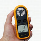 Anemómetro digital portátil con termómetro y pantalla LCD