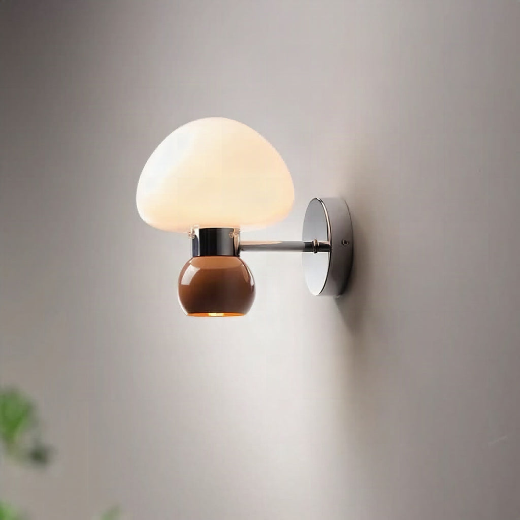 Aplique de pared seta de cristal crema