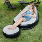 Tumbona hinchable con reposapiés ergonómico para mujer