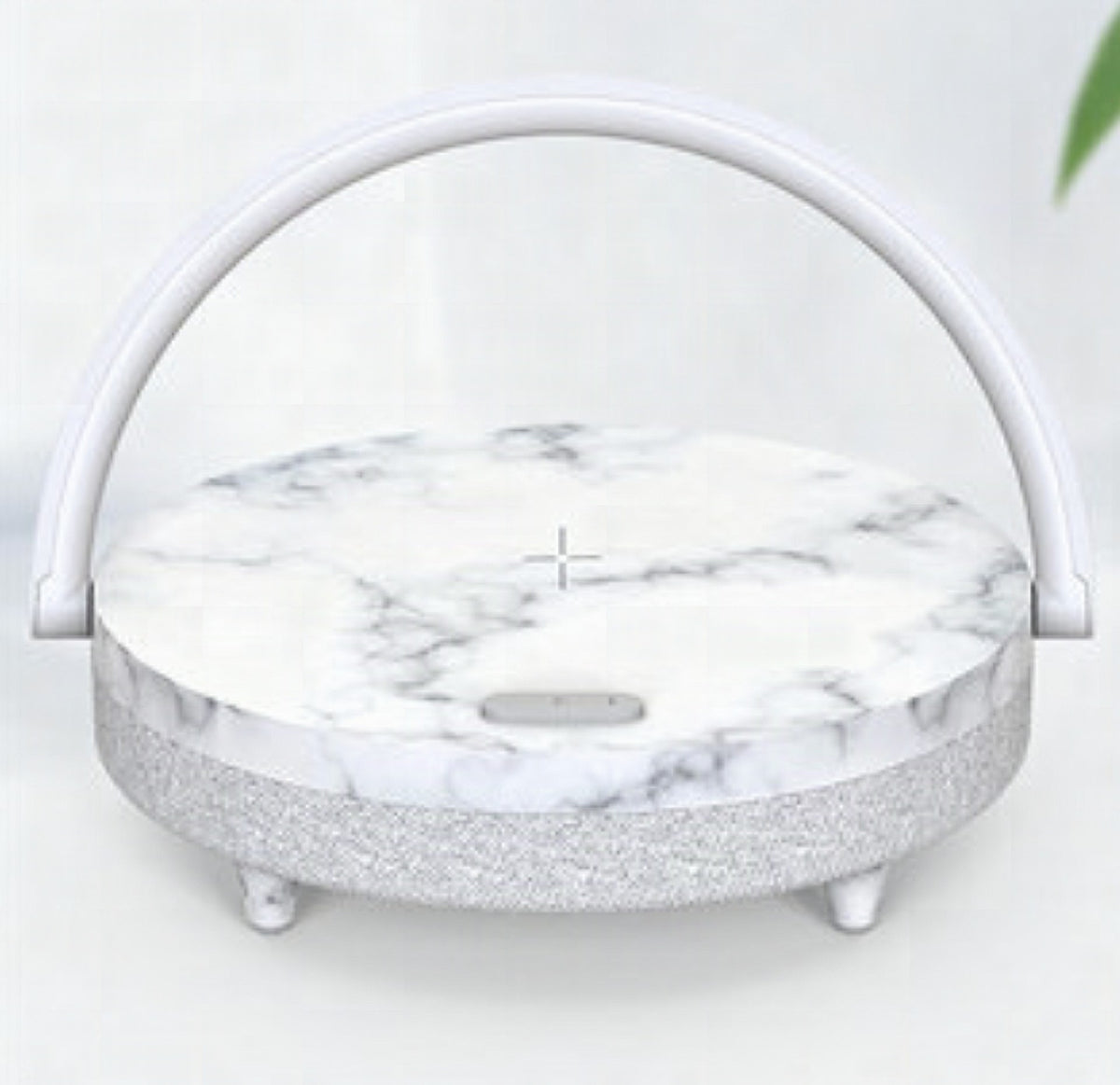 Lámpara de mesa multifunción con cargador inalámbrico, altavoz Bluetooth y soporte para móvil