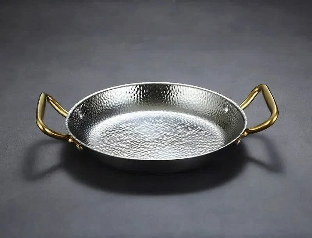 Cacerola de acero inoxidable martillado para guisos, salsas y cocina versátil