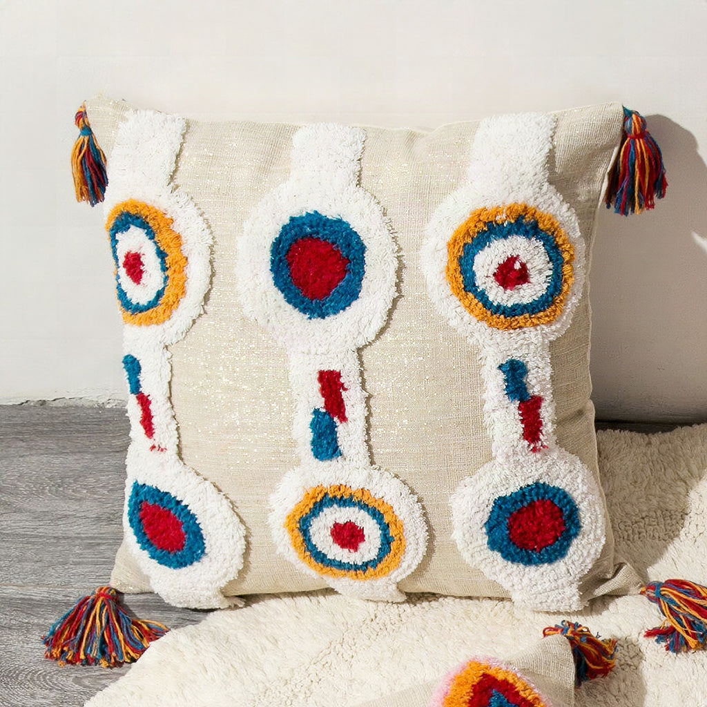 Cojín decorativo artesanal estilo boho marroquí