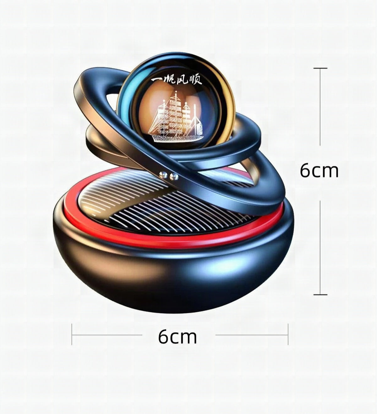 Ambientador solar para coche con rotación 360° y diseño premium