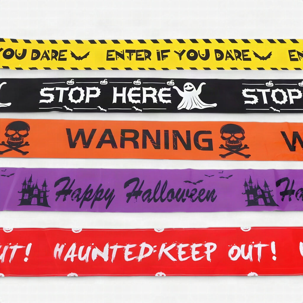 Cinta de advertencia con calavera para Halloween