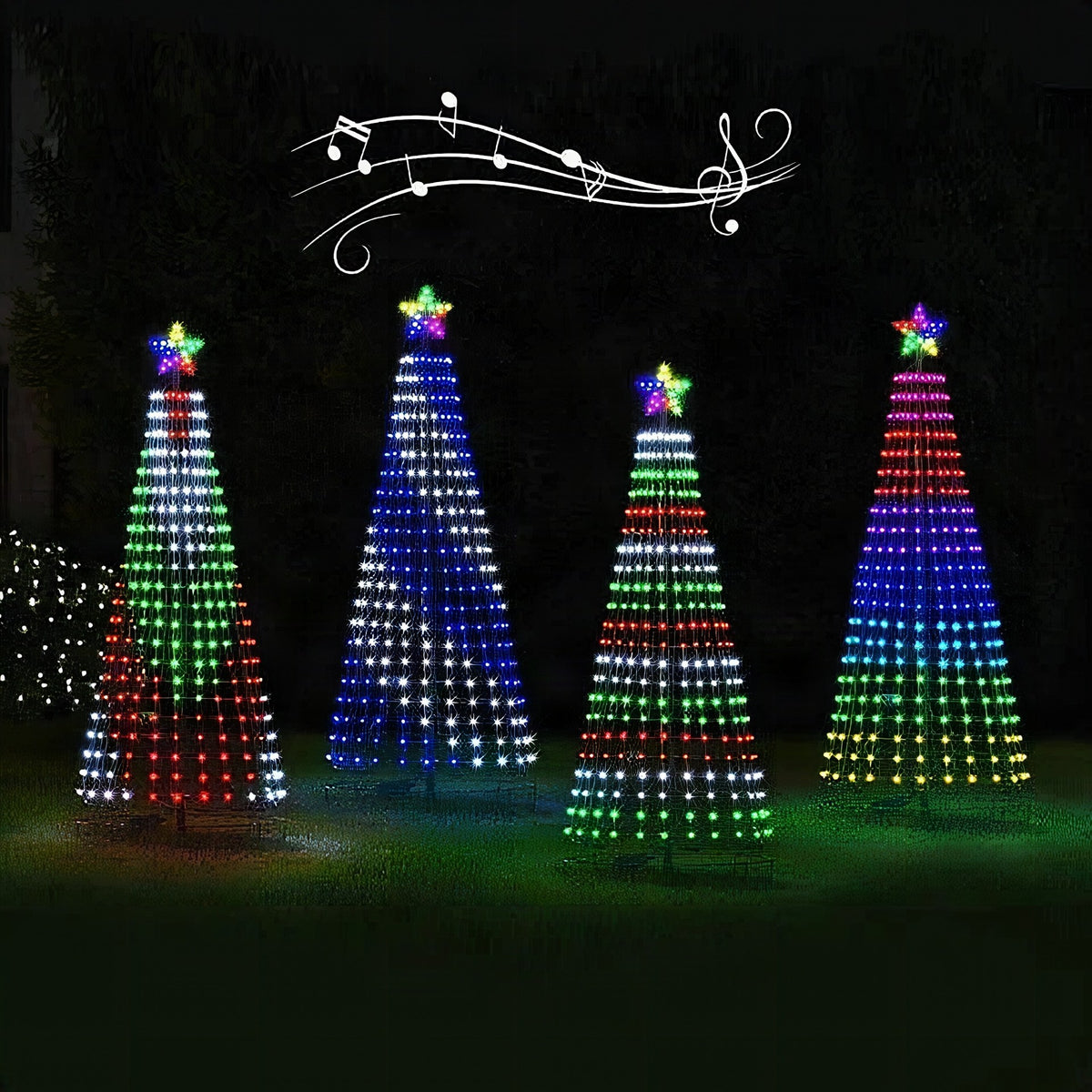 Árbol de Navidad luminoso LED multicolor con animación para exterior
