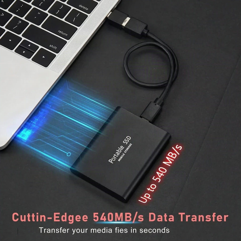 Disco duro externo SSD de 100 GB con conexión ultrarrápida USB-C y USB 3.1