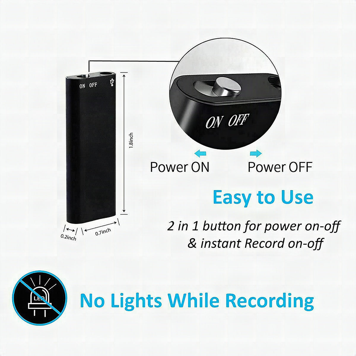 Mini grabadora de voz con memoria USB 8 GB