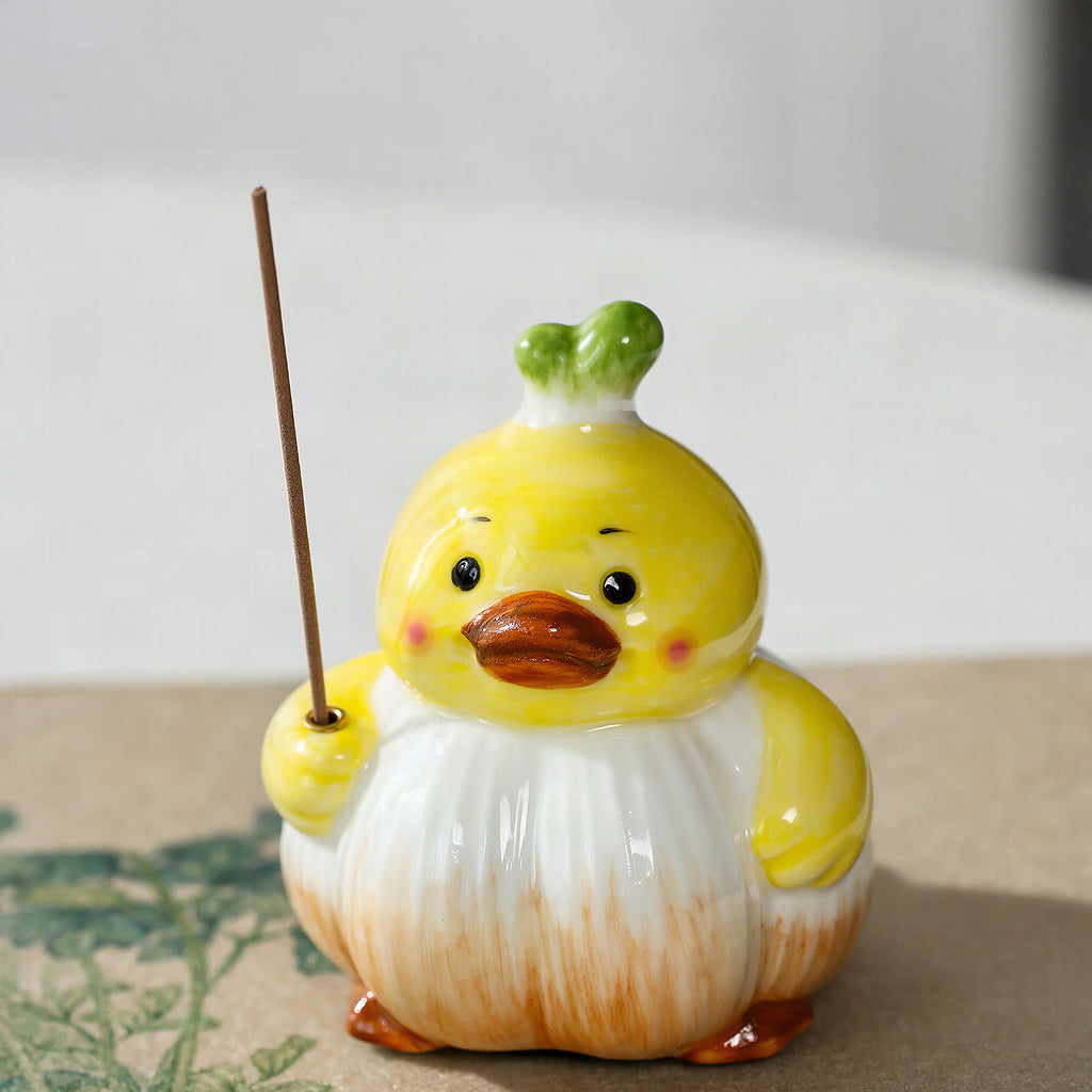 Figura decorativa de cerámica con forma de pato