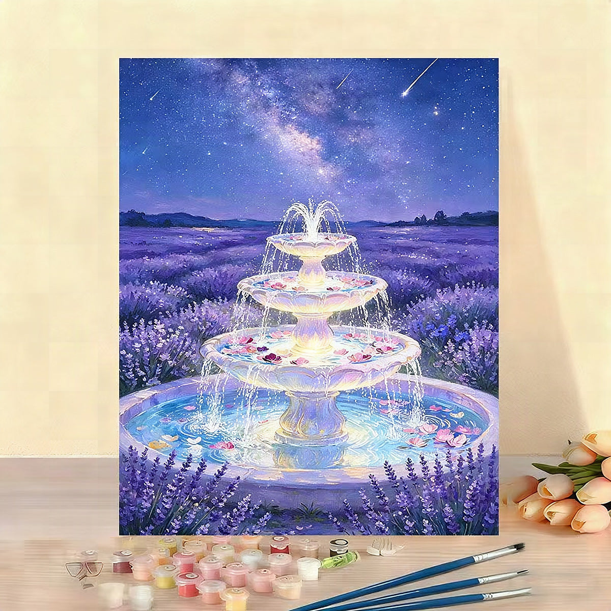 Kit de pintura por números fuente de acuarela