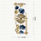 Reloj de pared artístico con hojas de ginkgo