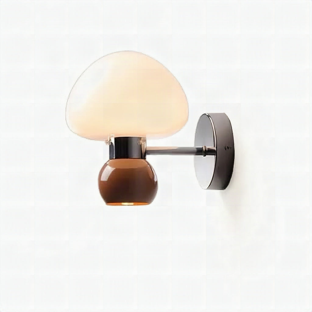 Aplique de pared seta de cristal crema