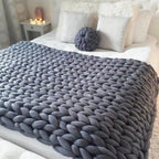 Manta de punto grueso 80×100 cm y 100×120 cm – Accesorio acogedor para otoño e invierno