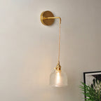 Aplique de pared industrial de 1 luz con pantalla de cristal transparente