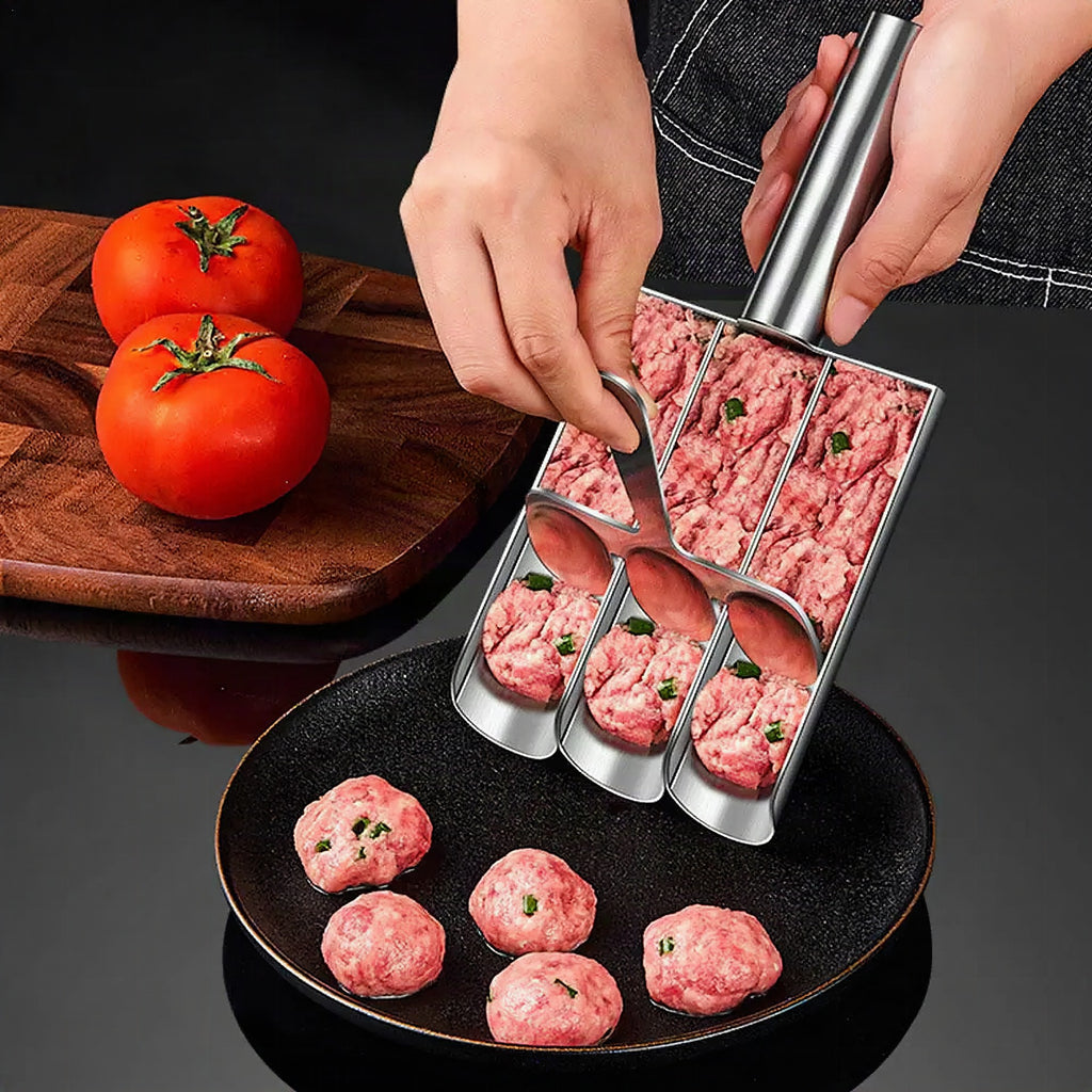 Molde para albóndigas perfectas con cuchara de acero inoxidable