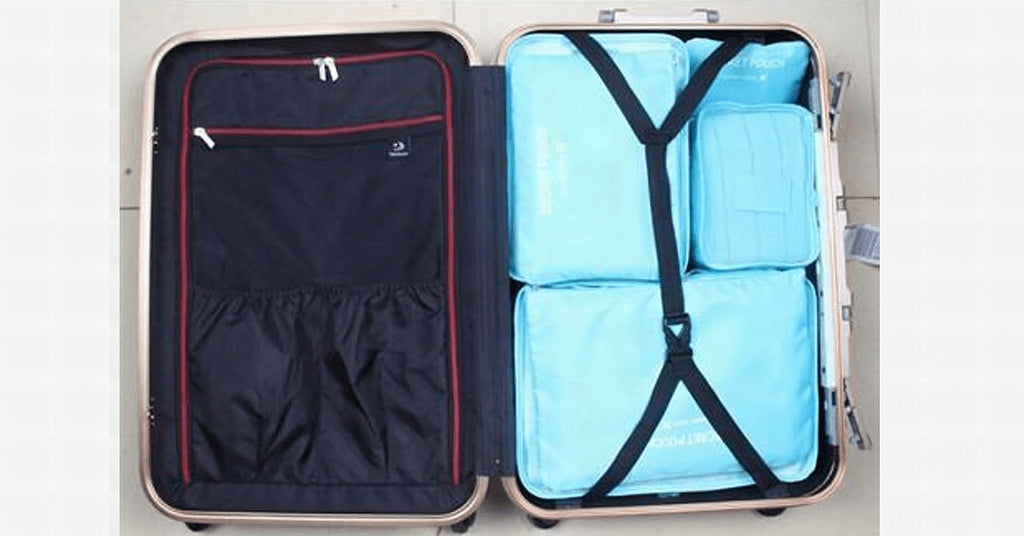 Organizador de maleta portátil con malla transparente — mantén tu ropa compacta y ordenada