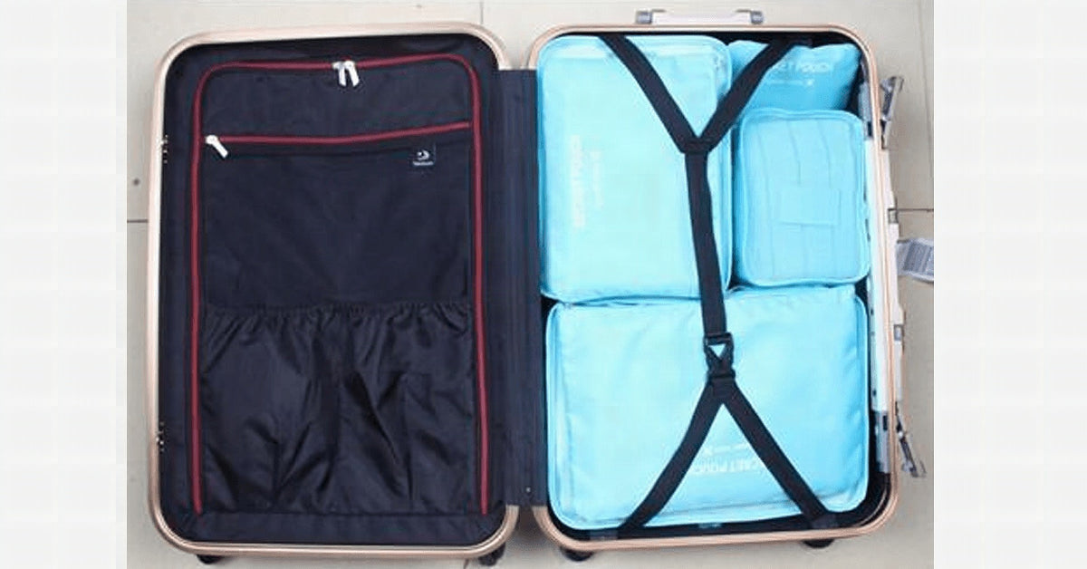 Organizador de maleta portátil con malla transparente — mantén tu ropa compacta y ordenada
