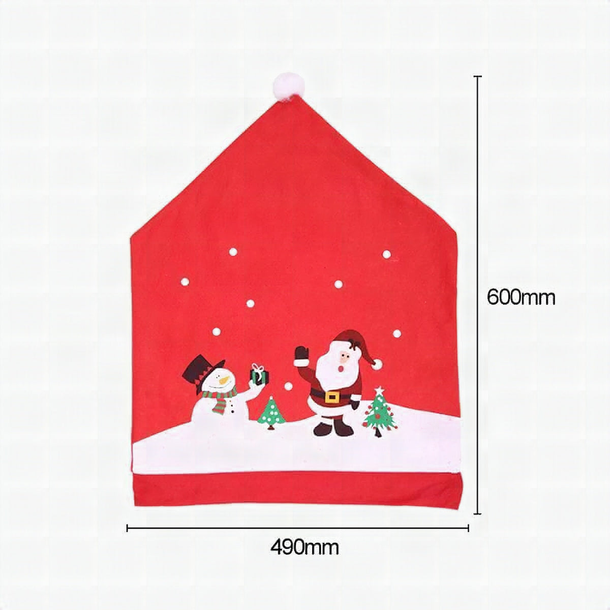 Funda de silla navideña con gorro de Papá Noel