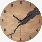 Reloj de pared de madera con mecanismo silencioso