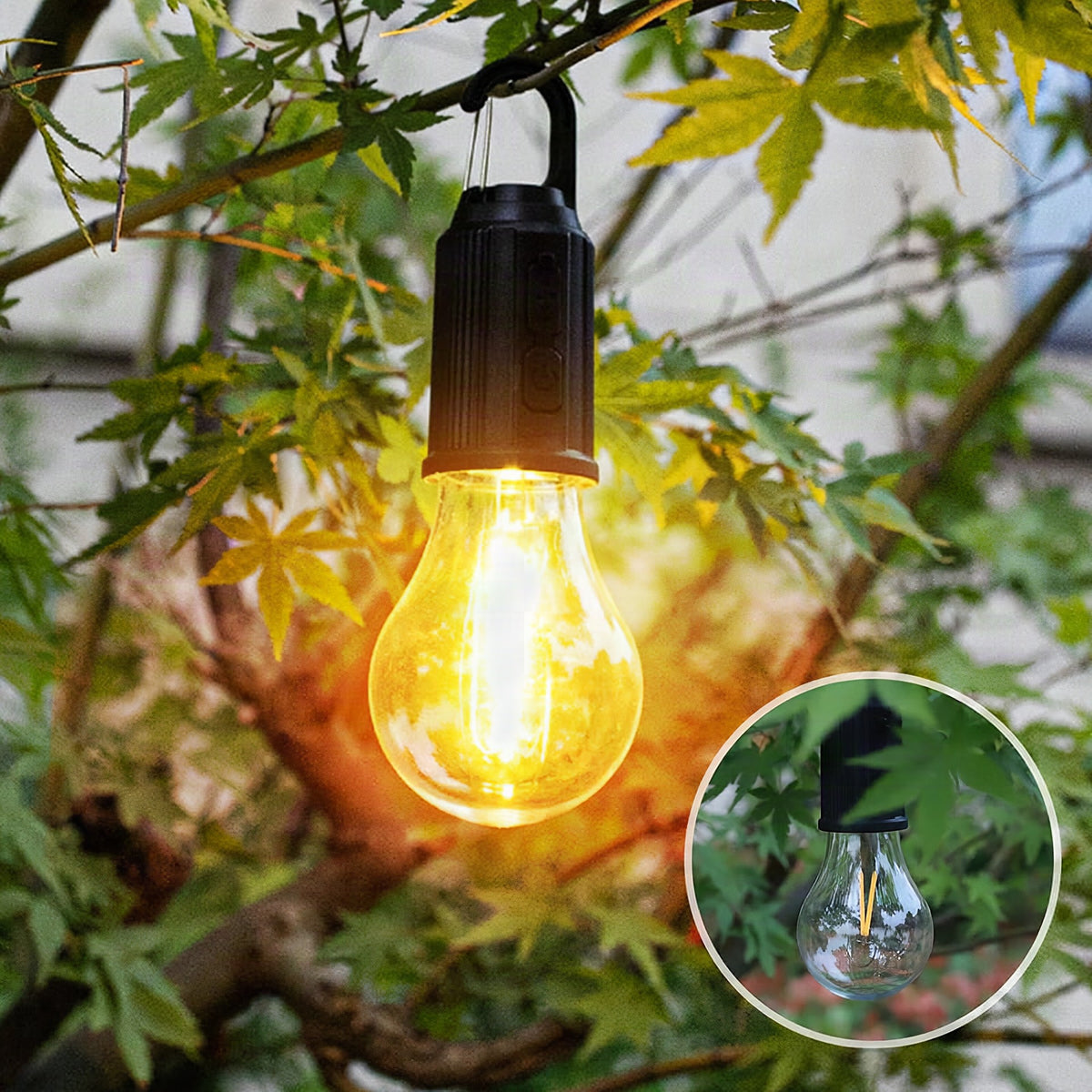 Bombilla LED recargable colgante estilo retro con carga USB-C