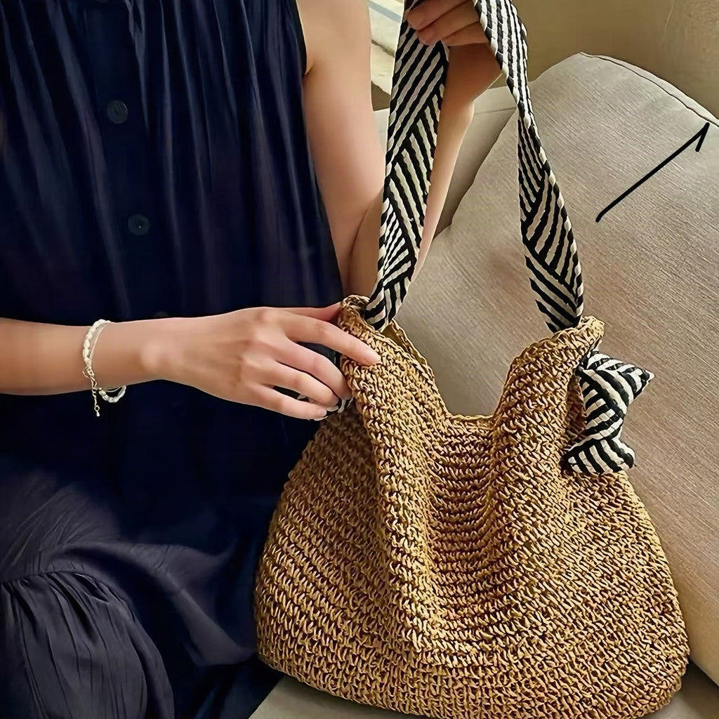 Bolso con asas a rayas