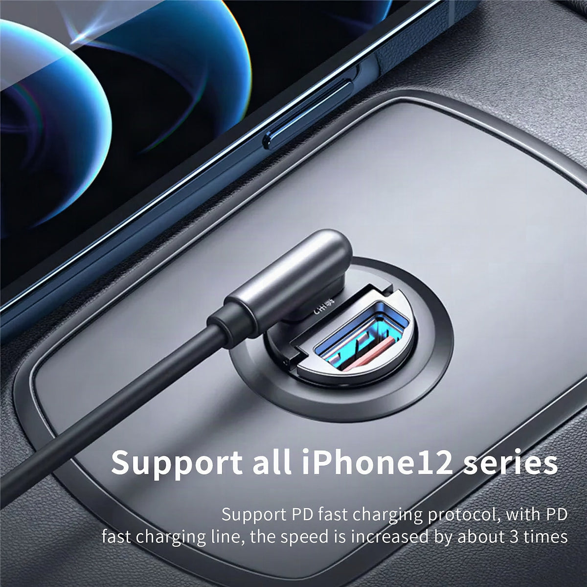 Cargador de coche USB Type-C de carga rápida