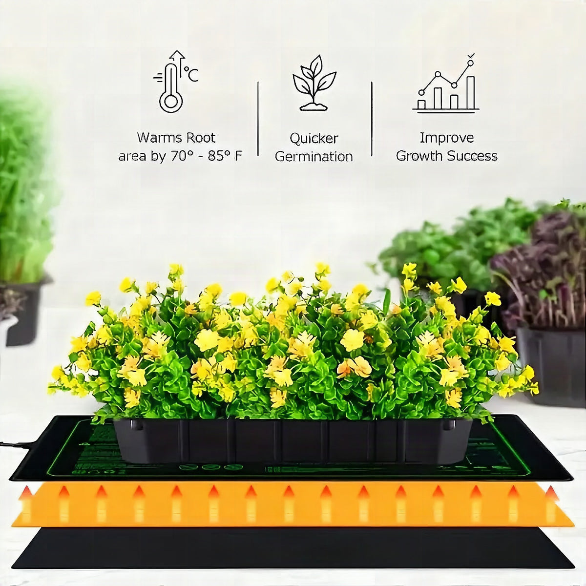 Manta térmica para semilleros con control de temperatura para germinación y crecimiento acelerados
