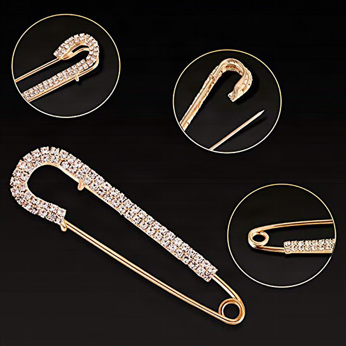 Set de imperdibles decorativos con perlas y estrás