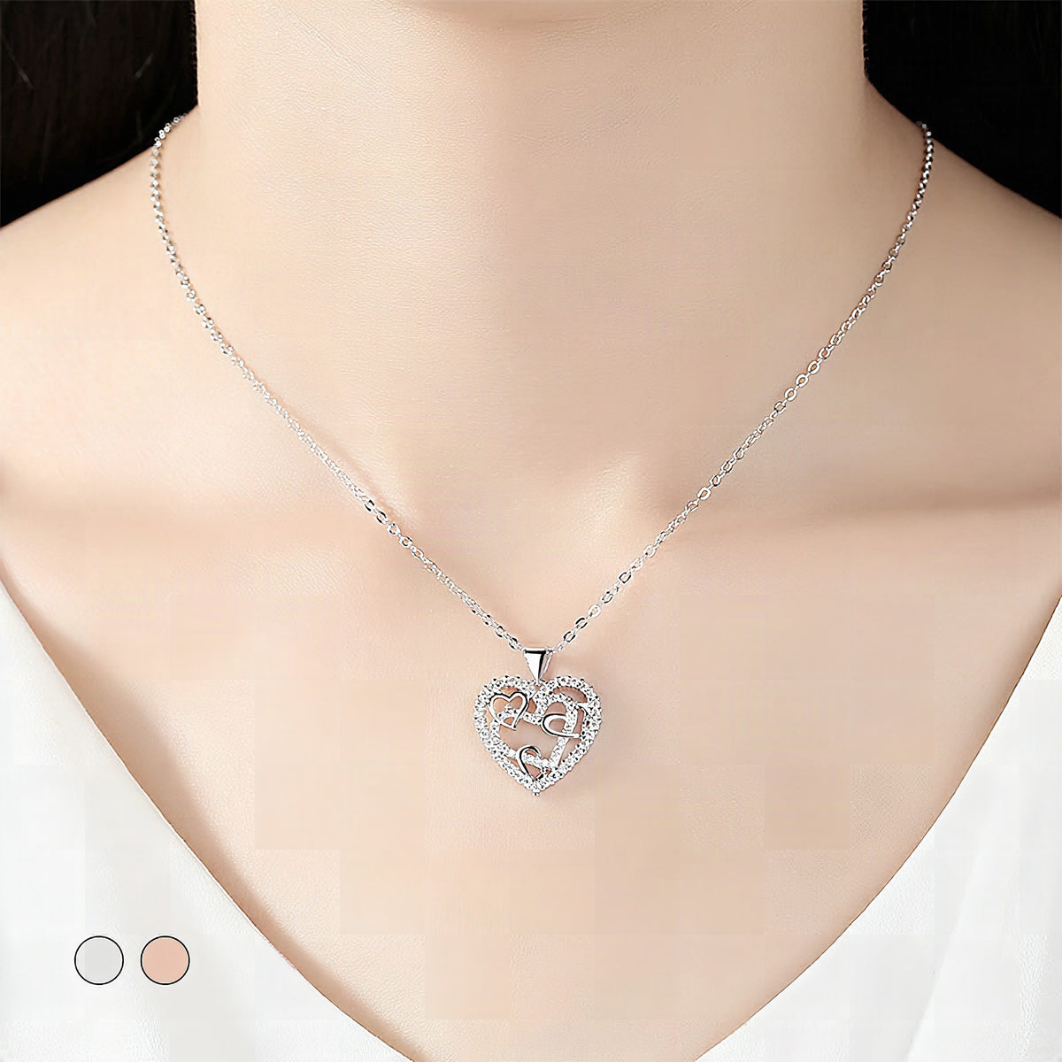 Collar con corazones entrelazados