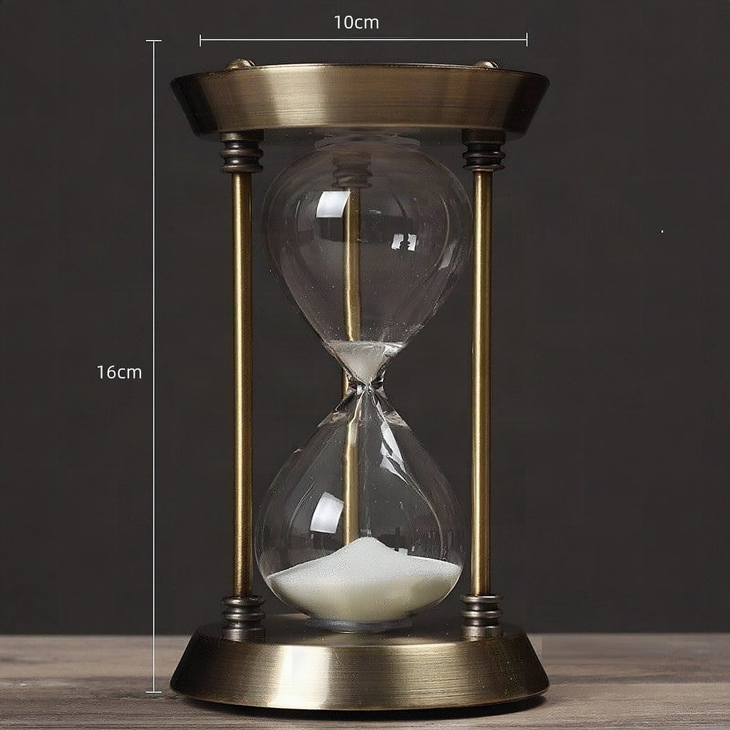 Reloj de arena retro de metal con péndulo para escritorio