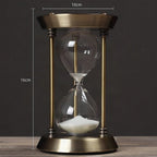 Reloj de arena retro de metal con péndulo para escritorio