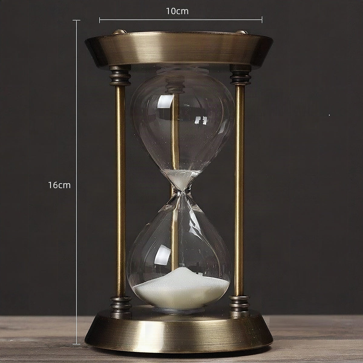 Reloj de arena retro de metal con péndulo para escritorio