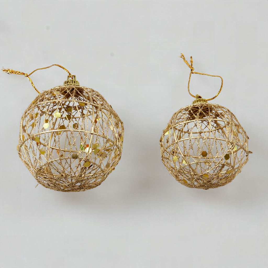 Bola de Navidad escamada con polvo dorado