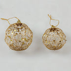 Bola de Navidad escamada con polvo dorado