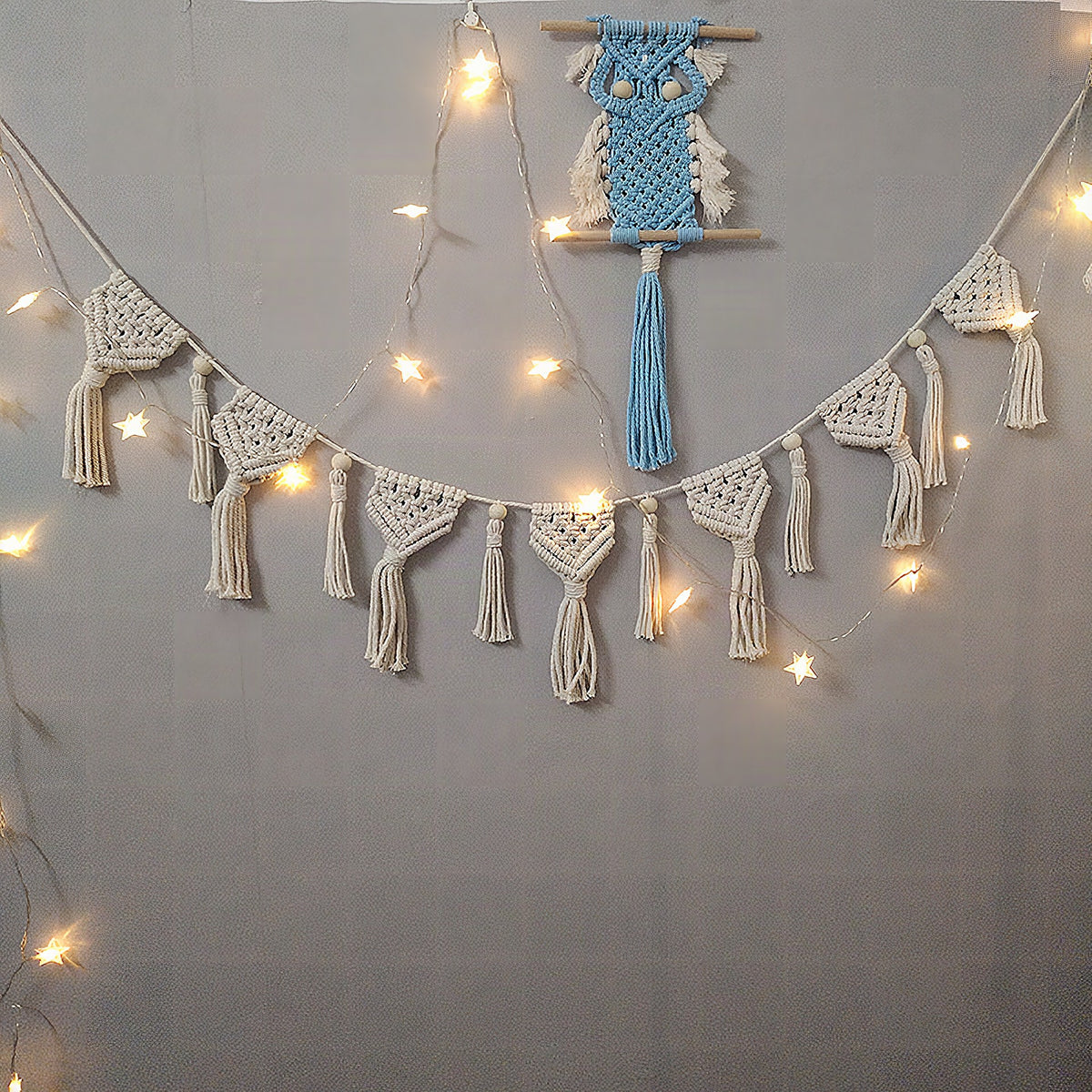 Guirnalda decorativa de macramé para pared