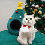 Cama para gatos con forma de árbol de Navidad CozyTree Haven
