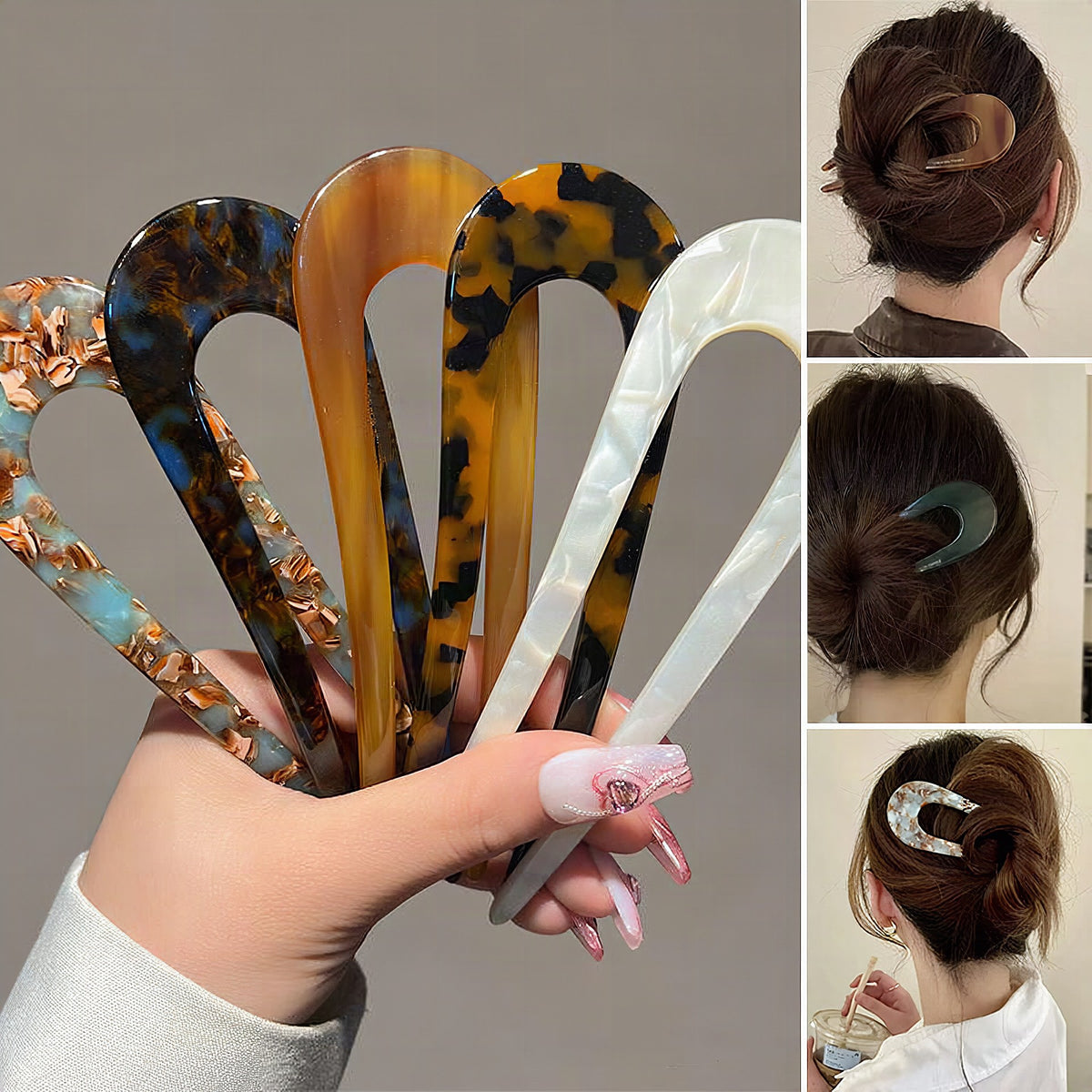 Horquilla de pelo en forma de U para peinados elegantes