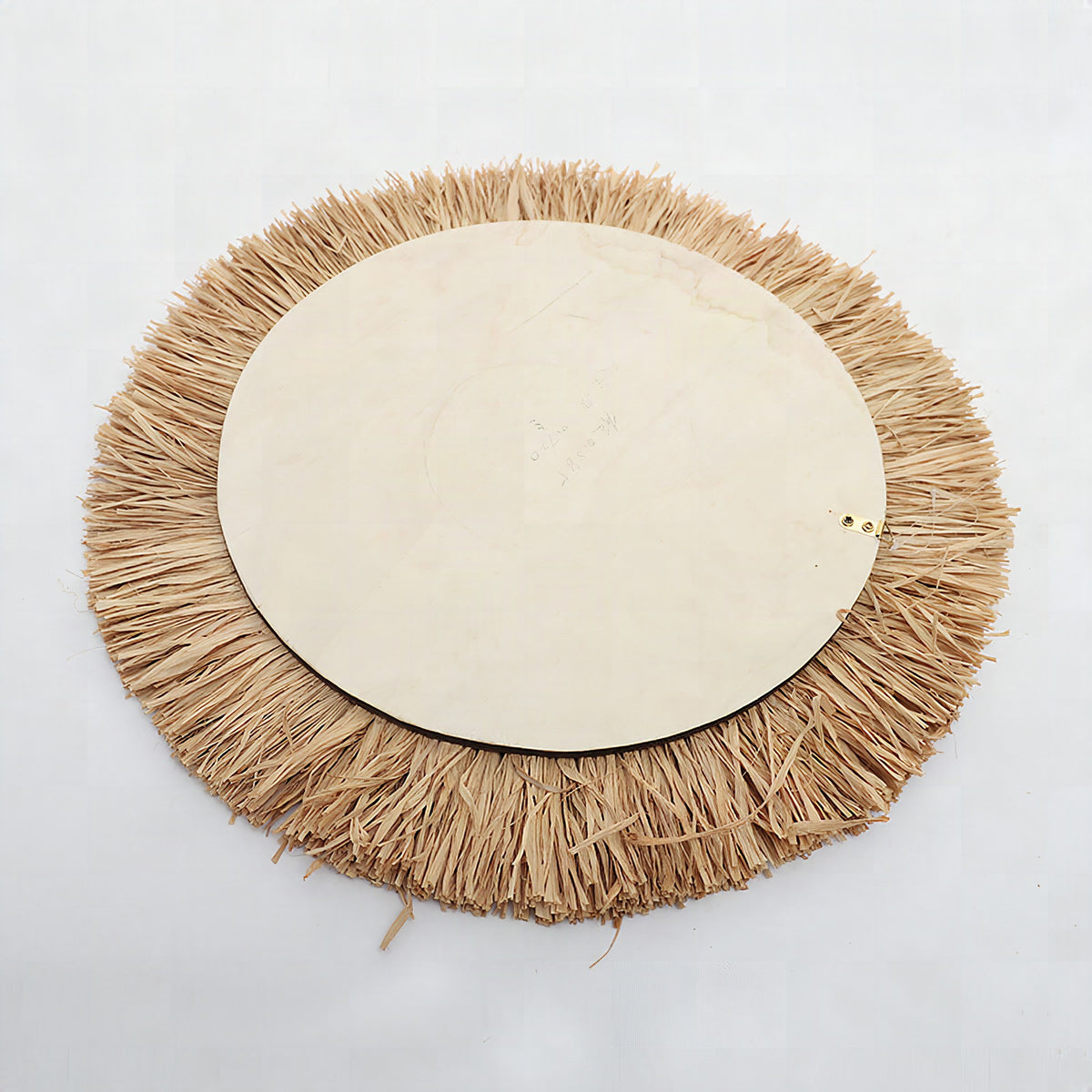 Espejo de pared decorativo con marco de ratán natural