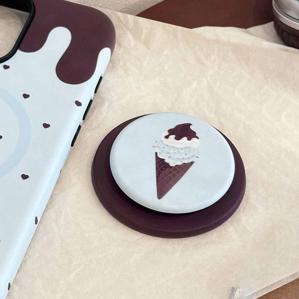 Taza de café con diseño de helado de menta y chocolate