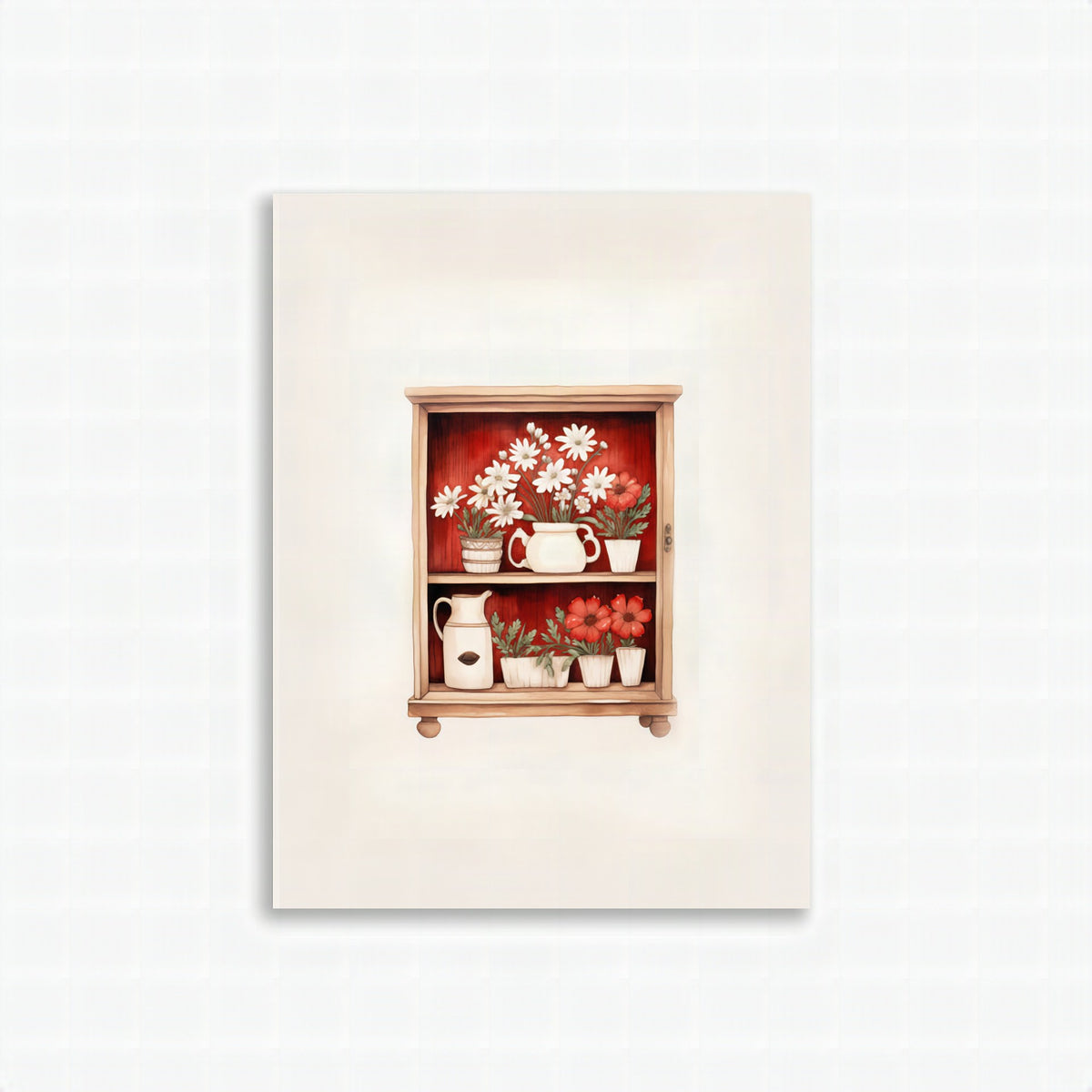 Póster Estantería con flores